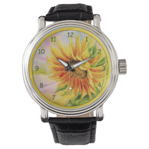 Snygg Gult Solros Armbandsur