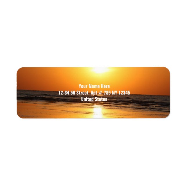 Snygg Gult Sunset 2 Returadress Etikett (Framsidan)