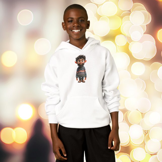 Snygg Guy-jul Elf Boy's Hoodie T Shirt (Skapare uppladdad)
