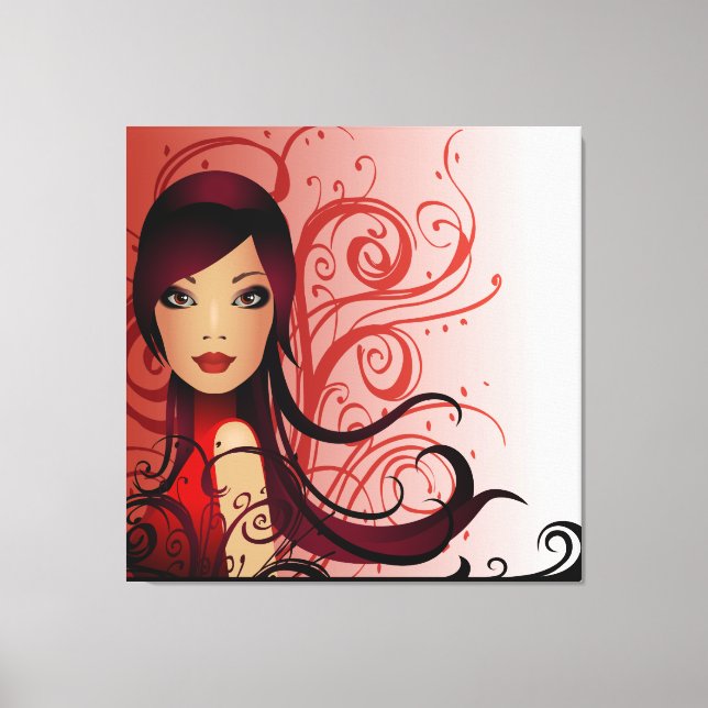 Snygg Hairstyle Girl Wrapped Canvas (Framsida)