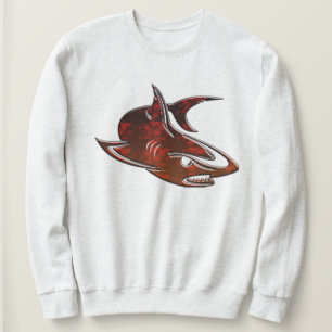 Snygg haj-grafisk sweatshirt - Hoodie-design prese T Shirt