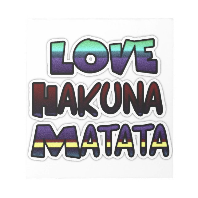 Snygg Hakuna Matata Art-utskrift Anteckningsblock (Framsida)