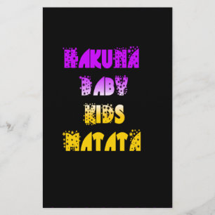 Snygg Hakuna Matata Art-utskrift Brevpapper