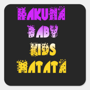 Snygg Hakuna Matata Art-utskrift Fyrkantigt Klistermärke