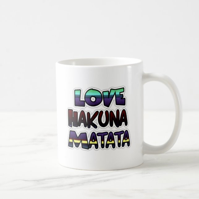 Snygg Hakuna Matata Art-utskrift Kaffemugg (Höger)