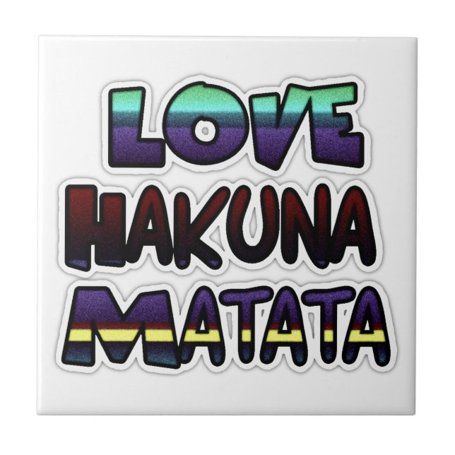 Snygg Hakuna Matata Art-utskrift Kakelplatta (Framsidan)