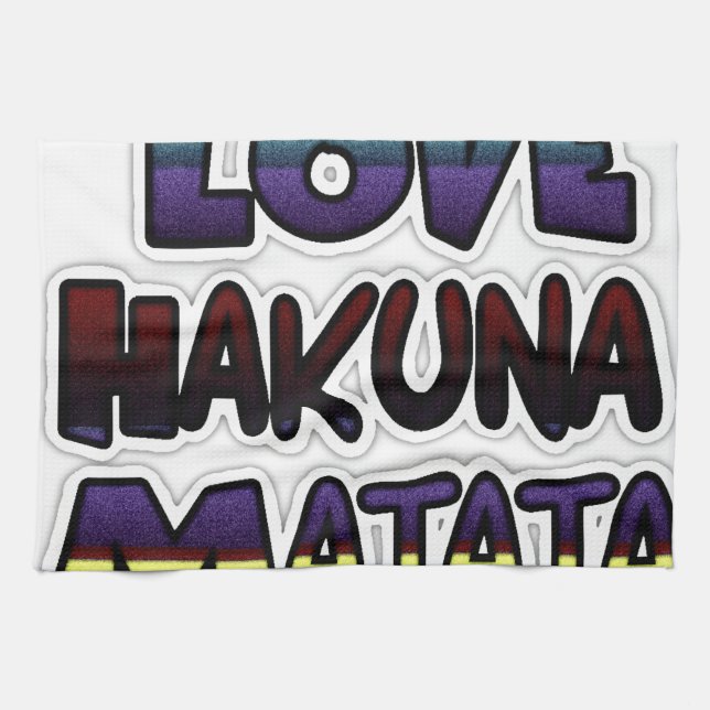 Snygg Hakuna Matata Art-utskrift Kökshandduk (Horisontell)