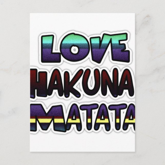 Snygg Hakuna Matata Art-utskrift Vykort (Framsida)