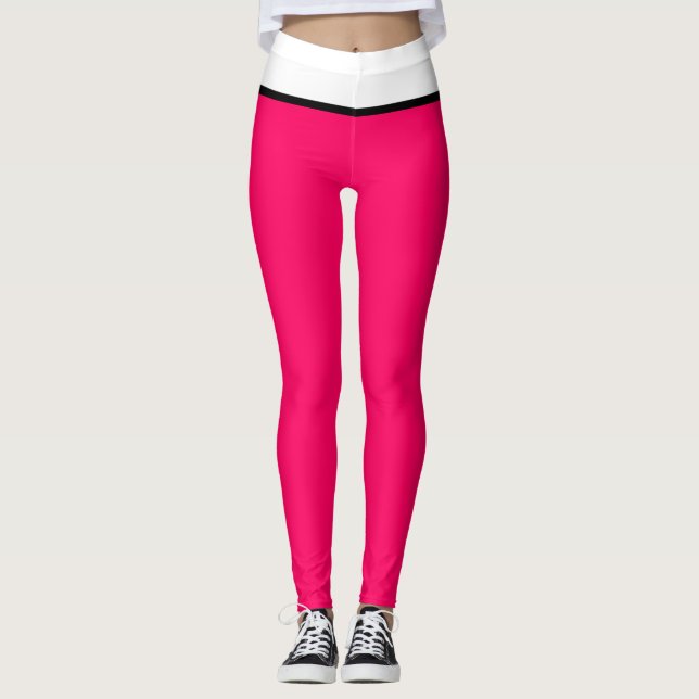 Snygg hallon svart vit leggings (Framsida)