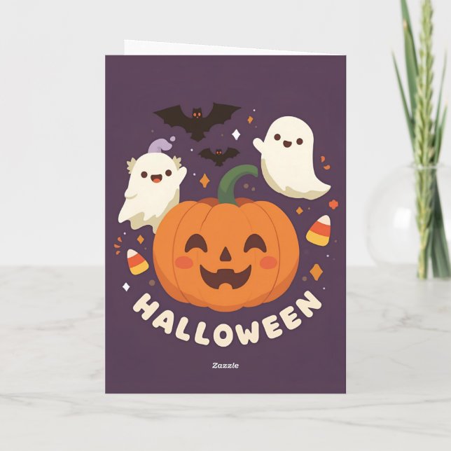 Snygg Halloweenfest Kort (Baksida)