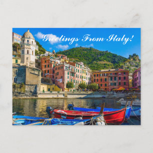 Snygg Hälsning från Italien Sea Sight Vykort
