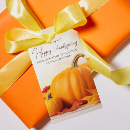 Snygg Happy thanksgiving Anpassade Pumpkin Presentetikett