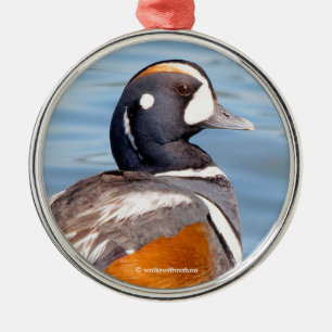 Snygg Harlequin Anka på Sten Julgransprydnad Metall