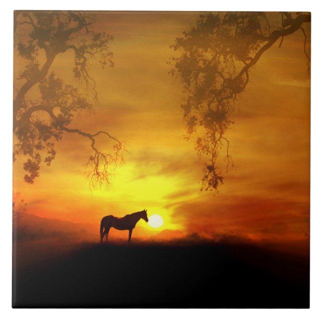 Snygg häst Art Tile Kakelplatta (Framsidan)