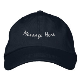 Snygg hatt i en storlek med anpassad text Marinblå Broderad Keps