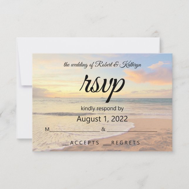 Snygg Hawaiian Beach Wedding OSA kort (Framsida)