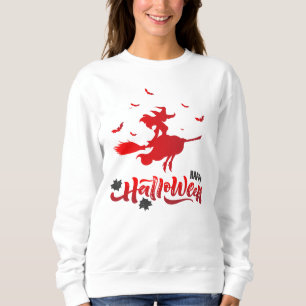 Snygg häxa flygande kvast Glad Halloween T Shirt