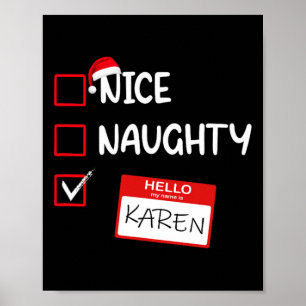 Snygg Hej Mitt Namn är Karen Santa Julafton Lis Poster