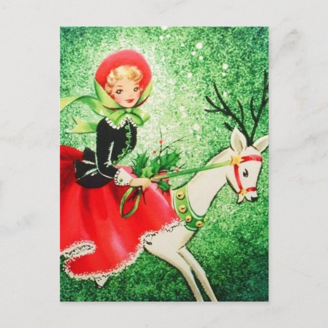 Snygg helårshelrener och flicka helg vykort (Framsida)