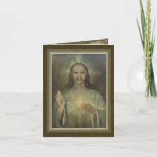 Snygg Helig hjärta av Jesus hälsningskort Kort