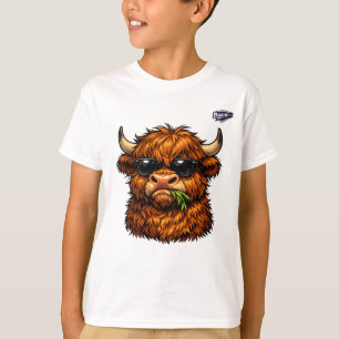 Snygg Highland-ko med solglasögon barn tank top T Shirt