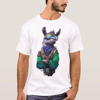 Snygg Hip Hop-Lama i Solglasögon & Streetwear T Shirt