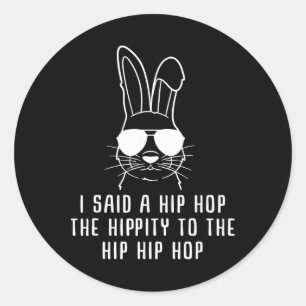 Snygg hiphop-solglasögon kanin påskpresent för män runt klistermärke