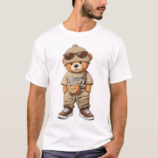 Snygg Hipster Teddybjörn i Tan Streetwear Outfit T Shirt