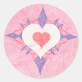 Snygg hjärtan runt klistermärke