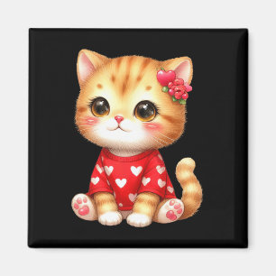 Snygg hjärtklapp av Valentine Katt med hjärta Magnet