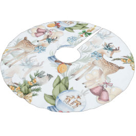 Snygg Hjort Vaterfärgjul jul Julgransmatta Borstad Polyester