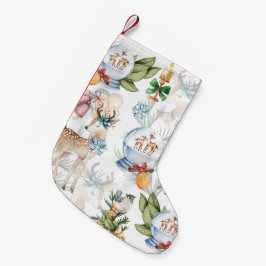 Snygg Hjort Vaterfärgjul jul Liten Julstrumpa