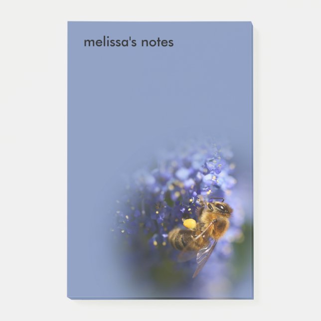 Snygg Honeybee på Kalifornien Lilac Post-it Block (Framsida)
