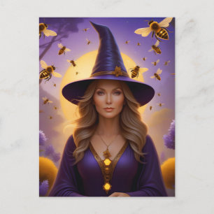 Snygg Honeybee Witch Vykort