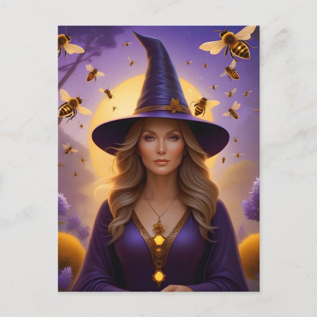 Snygg Honeybee Witch Vykort (Framsida)