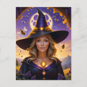 Snygg Honeybee Witch Vykort