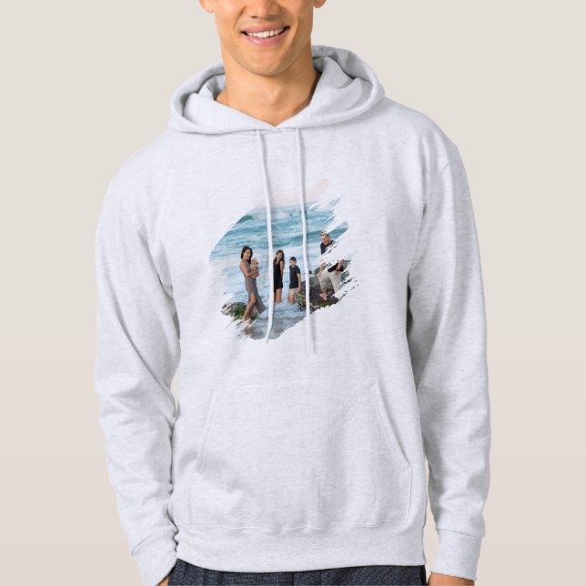 Snygg Hoodie med Anpassad Framfoto (Framsida)