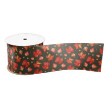 Snygg Höst färger Löv Satin Ribbon