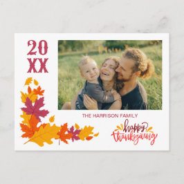 Snygg höst Lämna Happy thanksgiving Photo Vykort