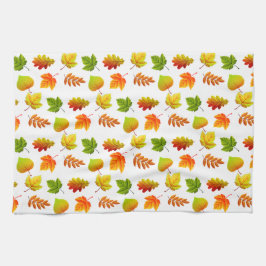 Snygg Höst löv på White Kökshandduk