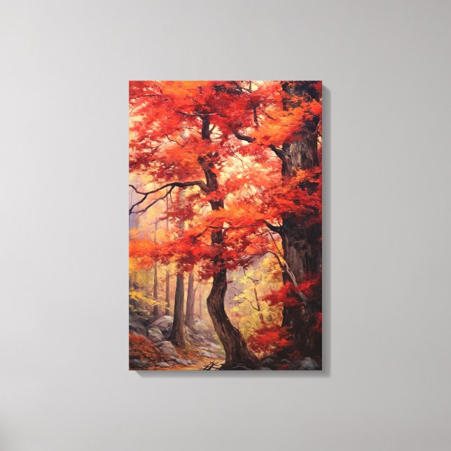 Snygg Hösten Träd Fine Art Canvastryck (Framsida)
