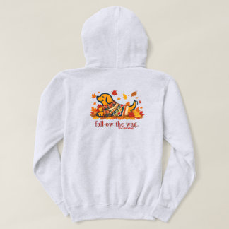 Snygg höstlig hundtröja scarf hundälskare hoodie