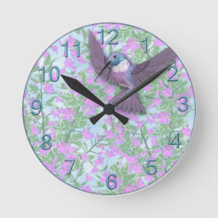 Snygg Hummingbird Clock Rund Klocka
