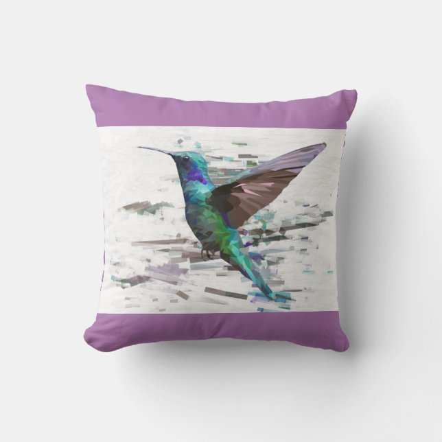 Snygg Hummingbird i Vinden Dekorativ kudde (Framsida)