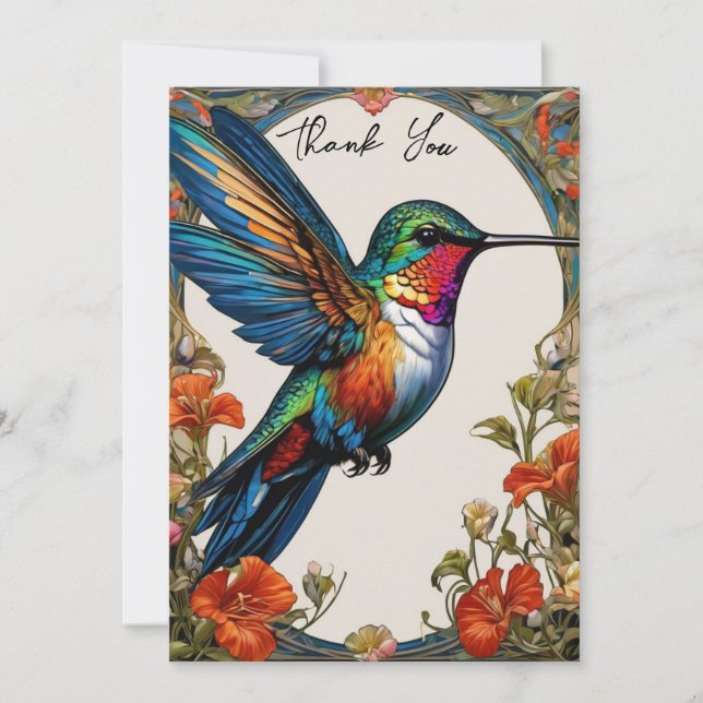 Snygg Hummingbird Tack Kort (Framsida)