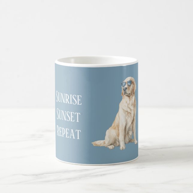 Snygg hund blå solglasögon kaffemugg (Center)