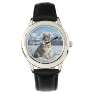 Snygg Hund för Barn Husky Armbandsur