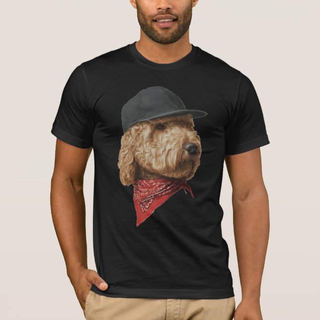 Snygg hund med keps och bandana T-shirt | Stilig h (Framsida)