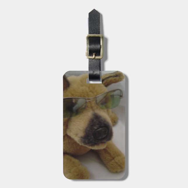 Snygg hund med solglasögon bagagebricka (Vertikal Framsida)