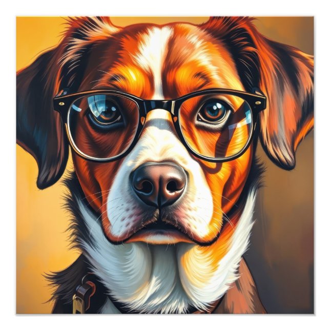 Snygg hund med solglasögon fototryck (Framsidan)